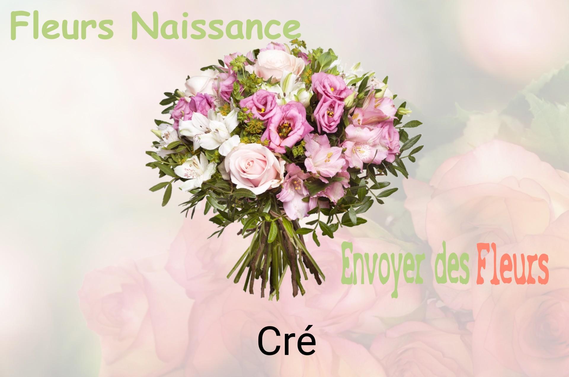 Bouquet de fleurs de naissance livré à Cré